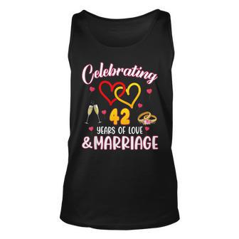 Celebrating 42 Years Of Marriage 42Nd Wedding Anniversary Tank Top - Monsterry
