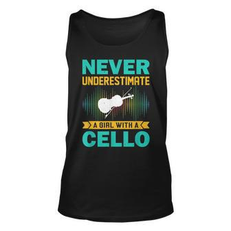 Cello Gift Never Underestimate A Girl With A Cello Unisex Tank Top | Mazezy