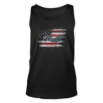 Ch-47 Chinook Helicopter Usa Flag Helicopter Pilot Gifts Unisex Tank Top | Mazezy AU