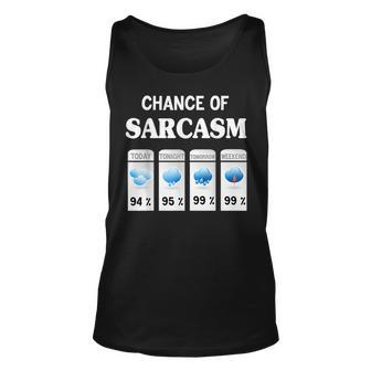 Chance Of Sarcasm Weather Unisex Tank Top - Seseable