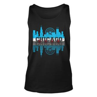 Chicago Illinois Flag City Skyline Chi Town Pride City Flag Unisex Tank Top - Monsterry