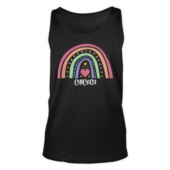 Chicago Illinois Il Us Cities Gay Pride Lgbtq Unisex Tank Top | Mazezy