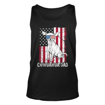 Chihuahua Dad Father Day Us Flag Patriotic Dog 4Th July Tank Top | Mazezy