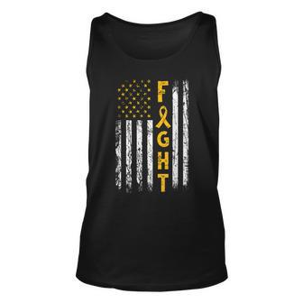 Childhood Cancer Awareness Fight Support American Flag Usa Tank Top | Mazezy
