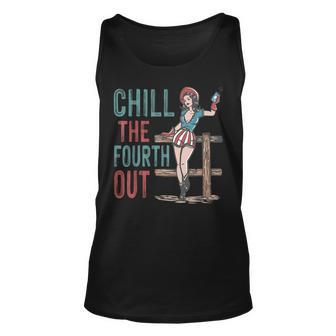 Chill The Fourth Out Retro Western Cowgirl Happy 4Th Of July Tank Top | Mazezy