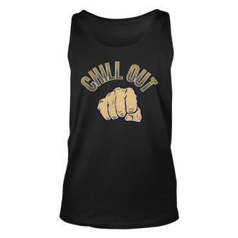 Chill Out Meditation Gym Unisex Tank Top - Monsterry