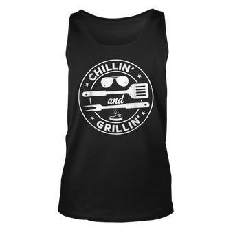 Chillin And Grillin Grill Master Steak Barbecue Bbq Party Unisex Tank Top | Mazezy