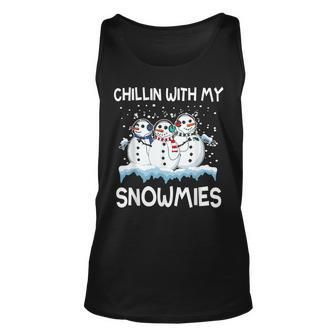 Chillin With My Snowmies Ugly Christmas Sweater Style Tank Top - Monsterry CA