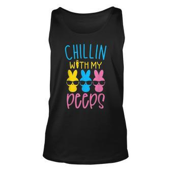 Chillin With My Peeps Funny Cute Boys Family Easter Bunny Unisex Tank Top | Mazezy