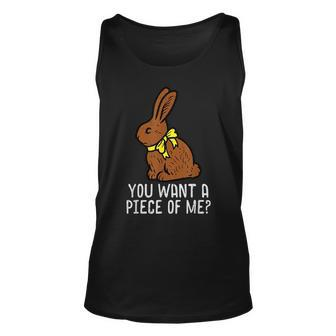Chocolate Bunny Do You Want Piece Of Me Easter Rabbit For Rabbit Lovers Tank Top | Mazezy