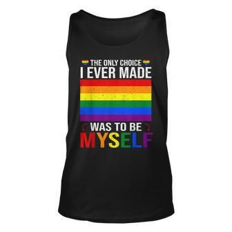 The Only Choice I Made Was To Be Myself Flag Lgbt Gay Pride Tank Top | Mazezy UK