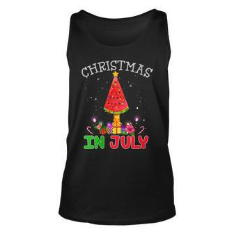 Christmas In July Popsicle Watermelon Graphic Plussize Unisex Tank Top - Seseable