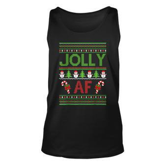 Christmas Jolly Af Ugly Sweater Xmas For Vacation Tank Top | Mazezy AU
