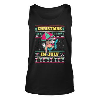 Christmas In July Ugly Sweater Santa Summer Tank Top - Monsterry AU