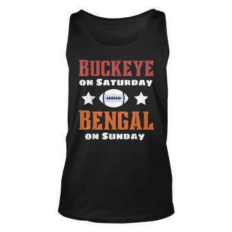Cincinnati Ohio Funny Buckeye On Saturday Bengal On Sunday Unisex Tank Top | Mazezy