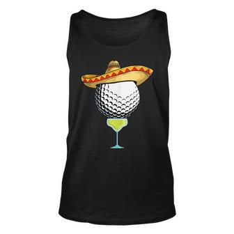 Cinco De Mayo Golf Ball With Sombrero And Margarita Golfer Cinco De Mayo Tank Top | Mazezy