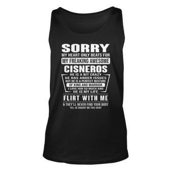 Cisneros Name Gift Sorry My Heartly Beats For Cisneros Unisex Tank Top - Seseable