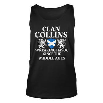 Clan Collins Scottish Kilt Tartan Lion Name Collins Tank Top | Mazezy