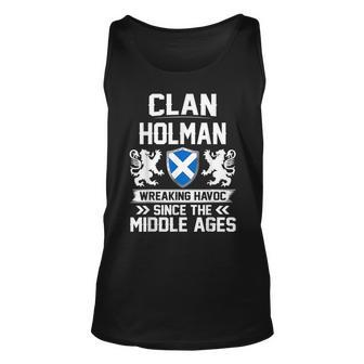 Clan Holman Scottish Clan Scotland Wreaking Havoc T18 Tank Top | Mazezy