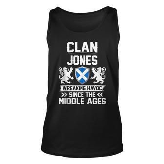 Clan Jones Scottish Clan Scotland Wreaking Havoc T18 Jones Tank Top | Mazezy