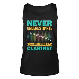 Clarinet Gift Never Underestimate A Girl With A Clarinet Unisex Tank Top | Mazezy