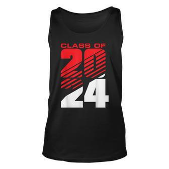 Class Of 2024 High School Senior Graduation Red Sports Style Tank Top - Seseable