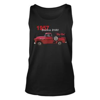 Classic Cars Vintage Trucks Red Pick Up Truck Series 3100 Unisex Tank Top | Mazezy