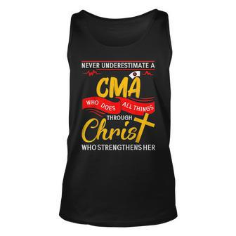Cma Never Underestimate A Cma Certified Medical Assistant Unisex Tank Top - Seseable