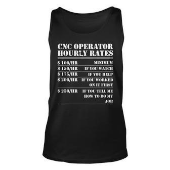 Cnc Operator Hourly Rates Funny Machinist Programmer Labor Unisex Tank Top | Mazezy