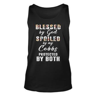 Cobbs Name Gift Blessed By God Spoiled By My Cobbs V2 Unisex Tank Top - Seseable