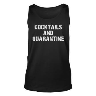 Cocktail & Quarantine Funny Alcohol Lockdown 2020 Sucks Unisex Tank Top | Mazezy