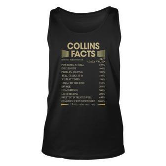 Collins Name Gift Collins Facts Unisex Tank Top - Seseable