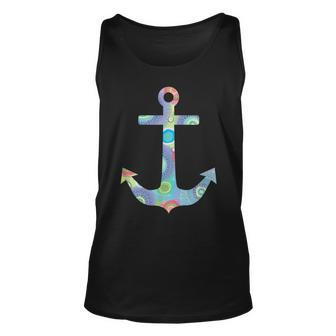 Colorful Anchor Cute Summer Sea And Beach Lover Nautical Unisex Tank Top | Mazezy
