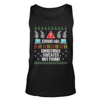 Computer Error 404 Ugly Christmas Sweater Not Found Tank Top | Mazezy