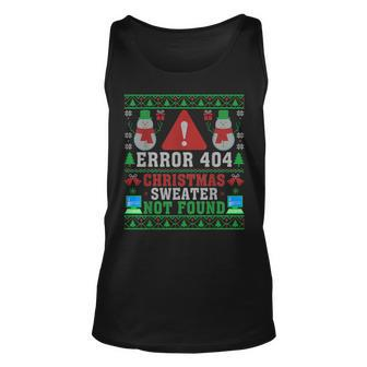 Computer Error 404 Ugly Christmas Sweater Not's Found Xmas Tank Top - Monsterry UK
