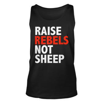 Conscious Raise Rebels Not Sheep Free Thinking Parenting For Sheep Lovers Tank Top | Mazezy