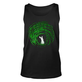 Conspiracy Theories Green Vortex Hole With Rabbit Unisex Tank Top - Seseable