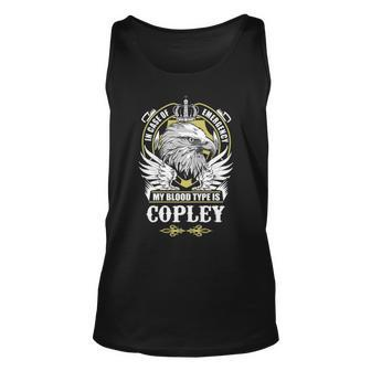 Copley Name Gift My Blood Type Is Copley Unisex Tank Top - Seseable