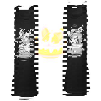 Corgi Celebrates With Birthday Cake Unisex Tank Top | Mazezy