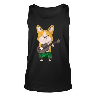 Corgi Dog Ukulele Luau Cute Funny Hawaii Gift Unisex Tank Top | Mazezy