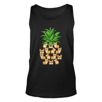 Corgi Pineapple Tropical Corgi Lovers Beach Hawaiian Corgi Unisex Tank Top | Mazezy