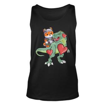 Corgi Riding Dinosaur Funny Reptile Animal Lover Graphic Unisex Tank Top | Mazezy