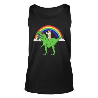 Corgi Riding T Rex Dinosaur Funny Dog Unisex Tank Top | Mazezy