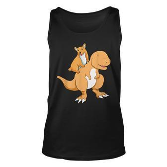 Corgi Riding T-Rex - Funny Dinosaur Dog Unisex Tank Top | Mazezy