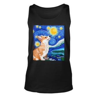 Corgi Starry Night Art Dog Art Corgi Owner Corgi Tank Top - Seseable