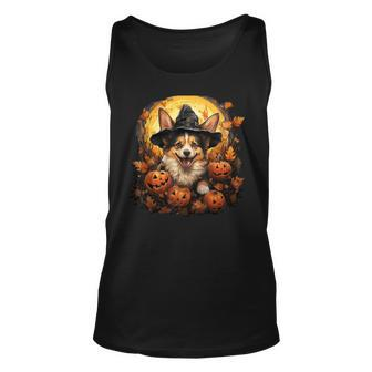 Corgi Witch Cute Halloween Costume For Dog Lover Tank Top | Mazezy