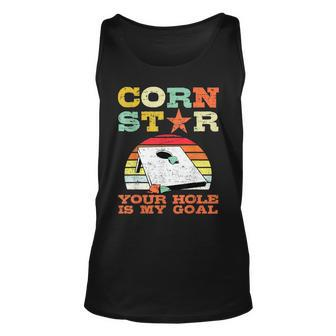 Corn Star Your Hole Is My Goal Vintage Cornhole Player Tank Top | Mazezy