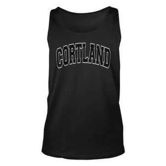 Cortland Ny New York Varsity Style Red With Black Text Tank Top - Seseable
