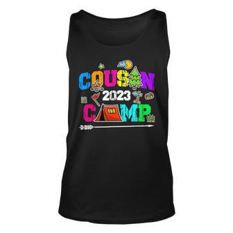 Cousin Camp 2023 Funny Summer Vacation Camping Unisex Tank Top - Thegiftio UK
