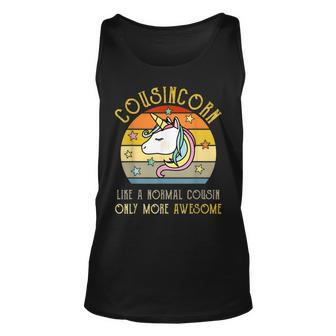 Cousin Cousincorn Normal Only More Awesome Dabbing Unicorn Unisex Tank Top - Thegiftio UK